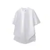 Camiseta funcional G-stone de manga curta com barra curva para homens, mangas raglan, corte solto, secagem rápida, gola redonda, top casual