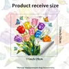Xinuo JDT-A732 Tulipán de Vidrio Pintado Creativo Pegatina de Pared Autoadhesiva Sin Residuos Embellecimiento de Paredes de Cocina y Baño
