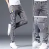 Jeans Rotos Elásticos para Hombre, Estilo Delgado de Verano, Nuevo 2025 Ajuste Delgado, Pantalones Largos Casuales de Moda para Hombre
