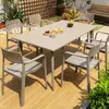 Mesa y Silla para Exteriores Mojia Combinación Tienda de Té con Leche Mesa de Comedor de Aleación de Aluminio Terraza Exterior Patio Exterior Ocio Mesa y Silla de PVC