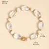 Pulsera de Perlas de Agua Dulce Naturales para Niñas, Diseño de Nicho de Alta Gama Estilo Ins, Pulsera Blanca de Cristal Estilo Juvenil, Joyería de Mano