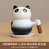 Taza de té de cerámica de gato lindo para oficina en casa con tapa y filtro, taza linda personalizada para damas para separación de té y agua