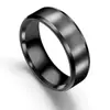 Popular Joyería Europea y Americana de Acero Inoxidable Anillo Negro Mate con Borde Biselado para Mujer Acero de Titanio Moda Hombres Venta al por Mayor