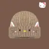 Bonito Gorro de Punto con Orejas de Gato para Mujer, Nuevo Estilo Otoño/Invierno 2026, Engrosado para Calor, Hace que la Cara se Vea Más Pequeña, Circunferencia de Cabeza Grande
