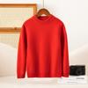 Suéter de punto para niños, otoño e invierno, cuello medio alto, grueso, para hombres y mujeres, camisa holgada coreana