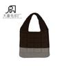 2023 Amazon Mais Vendido Chique Casual Mais Fácil de Combinar Bolsa Tricotada Vazada Bolsa Tecida com Bloco de Cores Feminina Bolsa de Mão/Ombro
