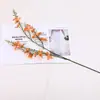 Orquídea de 2 hastes, pequena flor artificial floral para decoração de sala de estar e mesa de jantar, ornamento floral, adereço de foto, decoração de mesa