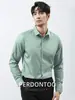 Camisa de vestir para hombre 100% algodón puro, color liso, antiarrugas, manga larga, fácil de cuidar, no necesita planchado, para uso profesional
