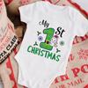2023 Natal Nova série Meu 1º Natal algodão bebê macacão manga curta bebê macacão