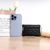 Monedero pequeño, bolso bordado a cuadros, monedero pequeño de PU, monedero, monedero, llavero, tarjetero, billetera para mujer