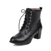 40-43 Botas Martin de Tacón Grueso con Cordones para Mujer Otoño e Invierno Comercio Exterior Estación Independiente Estilo Coreano Botas Desnudas Botas Cortas de Tacón Alto Mujer w120