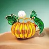 Broche de Calabaza de Perla Esmalte al Óleo de Halloween Tarjeta Decorativa Creativa Botón de Cárdigan Pin de Calabaza al Óleo
