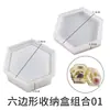 Molde Caixa de Armazenamento de Resina Papoula Formato Redondo Quadrado Hexágono Flor Coração Molde de Silicone Caixa de Armazenamento de Gesso
