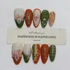 Daiyueda Unhas Usáveis Puras Feitas à Mão Outono e Inverno Novo B321 Totalmente Pintadas à Mão Esculpidas Elegantes Estilo Exportação Adesivo de Nail Art