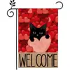 Bandera de Jardín Nueva de San Valentín de Amazon, Doble Cara, Uso en Exteriores, Patrón de Corazón, Bienvenida al Jardín, Bandera para Exteriores