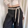 Bufanda Pequeña Tejida Hueca de Madera Mixta Estilo Coreano Francés para Mujer, Accesorio de Moda de Gama Alta, Cuerda para la Cintura, Bufanda para el Cuello, Accesorio de Cinturón