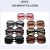 2022 Nuevas gafas de sol de moda poligonales de estilo coreano para mujer, gafas de sol con degradado retro de estilo popular en TikTok Live