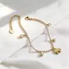 Pulseira com Pingente de Elefante em Aço Inoxidável de Luxo Leve para Mulheres, Incrustada com Diamantes, Contas Redondas, Acessórios de Joias da Moda Estilo Ins Nicho Venda por Atacado