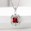 Transmisión en Vivo Venta Caliente Anillo de Rubí Imitación Sangre de Paloma, Aretes para Mujer, Collar, Joyería, Juego de Novia al por Mayor