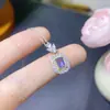 Pingente de tanzanita natural roxo coqueto corpo totalmente em rede cor fogo cintilante prata 925 seiko cravação pedra principal 4*6mm
