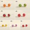 Aretes de Resina de Frutas Coloridos Aretes de Durazno Dulce Fresco No Alérgicos Aretes de Fresa Lindos Sin Agujeros en las Orejas