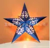 Papel de Natal a laser dupla face estrela de cinco pontas decoração de teto lampshade de papel estrela colorido 30cm