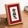 Madeira Maciça Novo Estilo Chinês Texto Auspicioso Porta-Retrato Mesa Pendurar Parede Uso Duplo Caligrafia Moldura Decorativa Atmosfera da Casa Coisas Boas