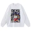 Camiseta de Manga Corta Estampada de Marca de Moda Retro Tie-dye Lavada de Peso Pesado Holgada Unisex Versátil de Dos Dimensiones Manga Corta Manga Larga