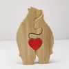 Conjunto de Quebra-Cabeça Urso Mãe e Filho Transfronteiriço Decoração de Artesanato em Madeira DIY para Quarto, Sala de Estar, Mesa Urso Abraçando Família