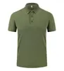 210g Licra Elástica Color Sólido Cuello Panal Verano Color Sólido Camisa Polo Manga Corta Ropa de Trabajo Solapa Personalizada