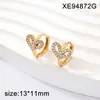 Set de Aretes Geométricos Corazón de Amor Mariposa Chapado en Oro de 18 Quilates Más Vendido Transfronterizo Pinzas para Orejas Clásicas de Acero de Titanio de Lujo Ligero para Mujeres