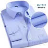 Camisa de Manga Larga Lisa Estilo Papá de Mediana Edad Top Casual para Viajes de Negocios Americanos Primavera Otoño Versátil Cómoda Camisa de Moda