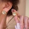 Pendientes de Aro con Forma de Lazo Microincrustados de Circonita de Venta Caliente Coreanos 2026 para Mujer, Aguja de Plata S925, Pendientes de Perla de Botón de Gama Alta de Nicho