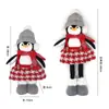 Decoração de Natal transfronteiriça, pinguim em pé com cachecol, chapéu e pernas retráteis, enfeite de festa fofo em desenho animado