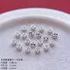 Prata S925 banhada a ouro tamanho pequeno oca cobre com contas DIY acessórios feitos à mão dourado colar pulseira com contas