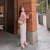 Suéter Estilo Tweed para Mujer Primavera y Otoño 2025 Estilo Holgado Perezoso Estilo Coreano Moderno Estudiante Cuadros Top Corto Tops de Punto
