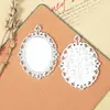 Accesorios DIY Base Adhesiva 18*25mm Base de Gema de Tiempo Bandeja Ovalada Colgante de Aleación Oro y Plata Retro