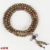 Pulsera de Sándalo Verde con Cuentas Redondas Finamente Elaboradas de 6/8 mm, 108 Cuentas de Madera, Pulsera de Cuentas de Oración Budista, Nueva Joyería de Mano Estilo Chino Tendencia Nacional