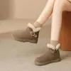 Botas de Nieve Cálidas y Peludas de Suela Gruesa Zhr para Mujer, Nuevo Estilo de Invierno, Zapatos Birkenstock Forrados de Felpa, Zapatos de Algodón Antideslizantes Ultraligeros para Mujer