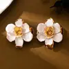 Pendientes de Flor de Gota de Aceite Retro Accesibles de Lujo de Gama Alta Estilo Bohemio Camelia Pendientes para Mujer Nuevo Estilo Otoño e Invierno