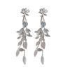 Brincos de Franja de Folha de Metal Transfronteiriços Agulha de Prata Sentido de Alto Padrão Nicho Brincos Studs de Luxo Leve Moda Feminina Brincos Exagerados Distintos