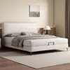 Cabecero Minimalista Italiano Ultradelgado Moderno Sencillo 1.5m Dormitorio Principal Cama Doble de Cuero Genuino 1.8m Apartamento Pequeño Cama Tapizada Suave