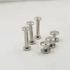 Remaches Tornillos Madre-Hijo de Cobre Puro Tornillos Fijadores de Correa de Cuero Hechos a Mano Acero Inoxidable Clavos Plateados para Libro de Registro Accesorios para Bolsos
