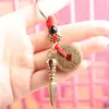 Latão Imitação Estilo Antigo Vajra Pilão Ferramenta de Extermínio de Demônios Chaveiro Pingente Tibetano Objeto Ritualístico Pingente de Ornamento Vintage de Mão