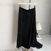Falda Irregular de Modal Drapé Línea A para Mujer, Verano Ajuste Holgado, Cubre Cadera, Adelgazante, Falda de Paraguas de Longitud Media