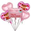 Labial de estilo transfronterizo Globo de papel de aluminio para el Día de San Valentín Juego de cinco piezas Escena de fiesta para parejas con decoración de ambiente festivo