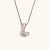 Collar de Diseño de Nicho de Moda Transfronterizo Ins Europeo y Americano Acero Inoxidable Chapado en Oro de 18 Quilates Collar con Letras de Burbuja de Alta Gama para Mujer