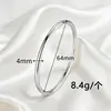 Pulsera de Anillo Sencillo Electrochapado en Oro de 18K de Acero Inoxidable, Estilo Delgado, 3/4 mm, Lujo Ligero, Sensación de Alta Gama, Apilable, Pulsera Versátil, Minimalista