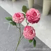 Flores Artificiales con 3 Cabezas: Peonía Koi, Loto, Peonía Grulla para Decoración de Espacios, Diseño de Paisajes, Accesorios de Fotografía, Venta al por Mayor