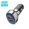 Cargador de Coche Azul Electroplateado de 48W de Carga Rápida AC Multipuerto Cargador de Coche Cargador de Coche Enchufe de Conversión para Encendedor de Cigarrillos